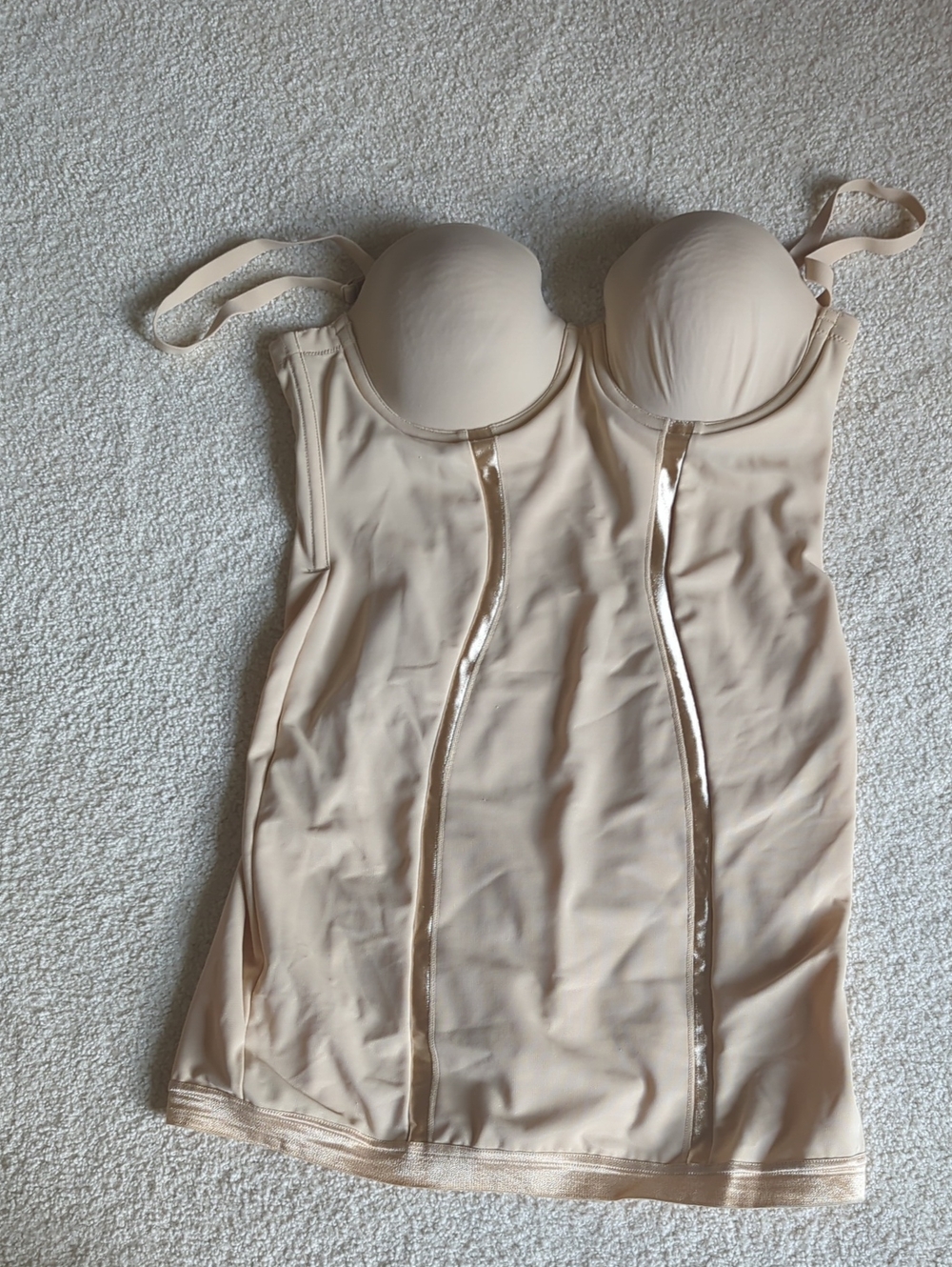 Maidenform Nude Beige Shapewear Slip with Built-In Bra
